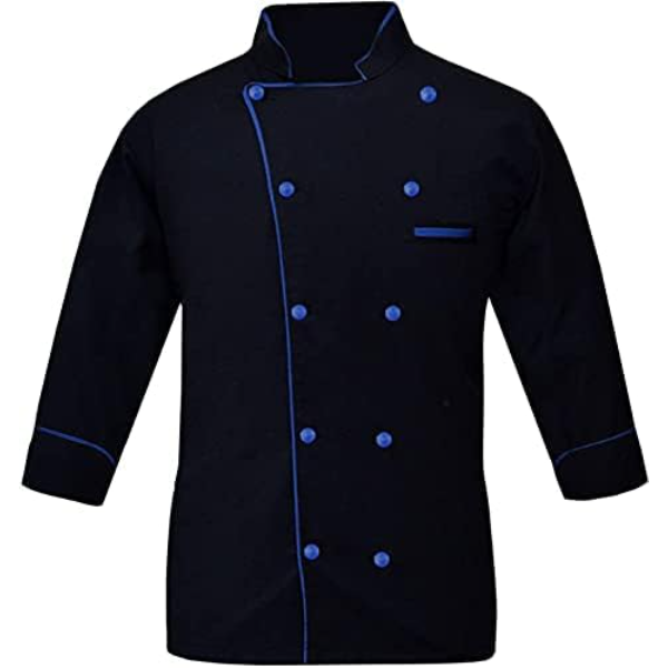 New Executive Contrast Piping Men’s Chef Coat Unisex Chef’Jacket With Exp Ship