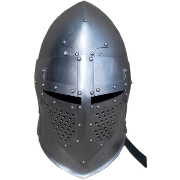 New Sugar Loaf Helm -Polished Steel, Medieval Helmet LARP Reenactment