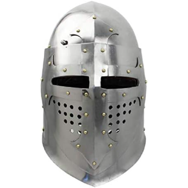 New Medivel 14th Century Great Bascinet 18 Gauge Iron Helmet with Liner