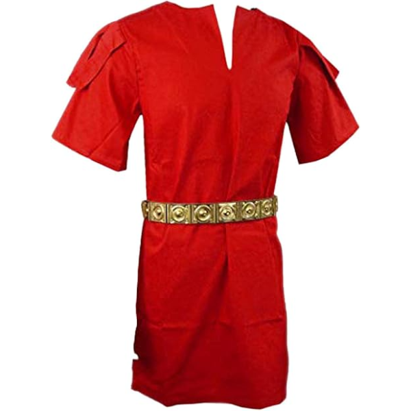 The Renaissance Medieval Roman/Greek Men’s Full Sleeves Cotton Red Tunic (Size-XXS-7XL)