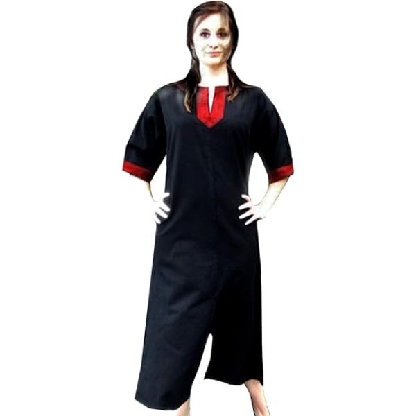 The Renaissance Medieval Roman/Greek Men’s Full sleeves cotton Black Tunic Red Strip (Size-XXS-7XL)