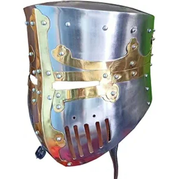 New Historic 13th Century Castile 18 Gauge Iron with Brass Helmet