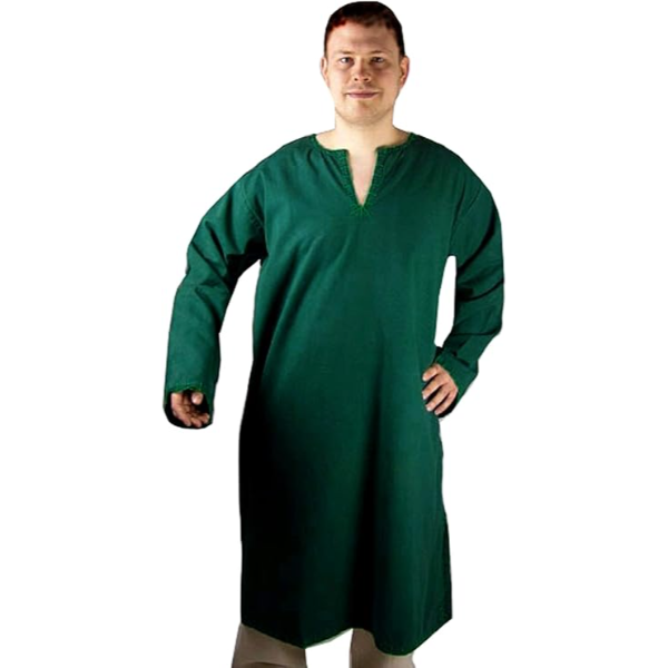 The Renaissance Medieval Roman/Greek Men’s Full sleeves cotton Green Tunic (Size-XXS-7XL)