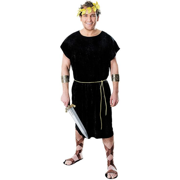 Warriorpoint The Renaissance Medieval Roman/Greek Men’s Full Sleeves Cotton Black Tunic (Size-XXS-7XL)