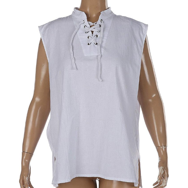 The Renaissance Medieval Roman/Greek Men’s Sleeves Cotton White Tunic (Size-XXS-7XL)